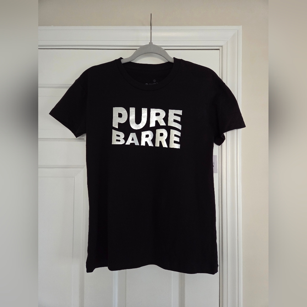 Black Pure Barre T-Shirt with Silver Lettering